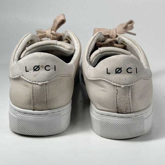Loci x Nikki Reed Women's Beige Nine Low-Top Logo Canvas Sneakers Shoes Size 38 - Picture 11 of 16